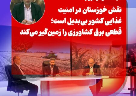 نقش خوزستان در امنیت غذایی بی‌بدیل است؛ قطعی برق کشاورزی را زمین‌گیر می‌کند