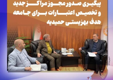 پیگیری صدور مجوز مراکز جدید و تخصیص اعتبارات برای جامعه هدف بهزیستی حمیدیه