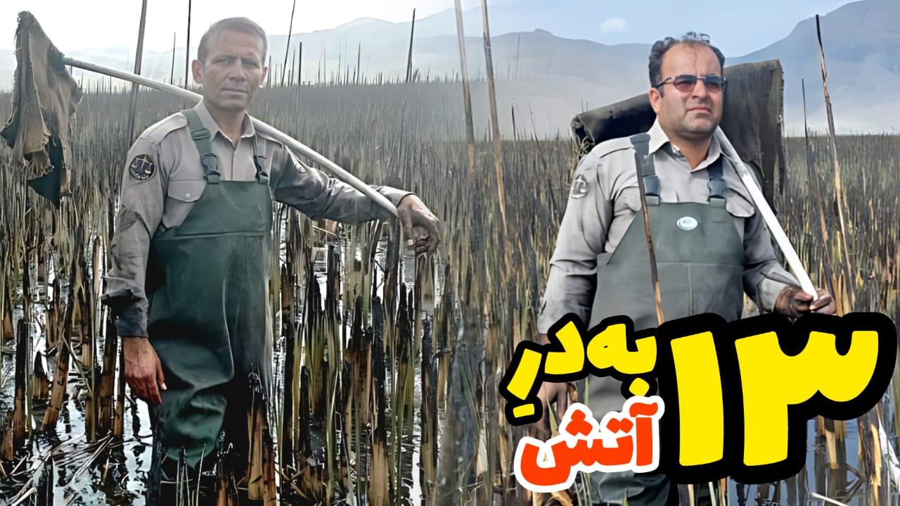مهار شعله‌های آتش در تالاب میانگران ایذه