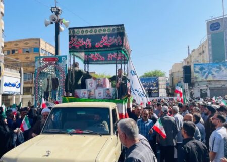 تشییع و خاکسپاری پیکر مطهر سه تن از شهدای خوزستانی راه قدس
