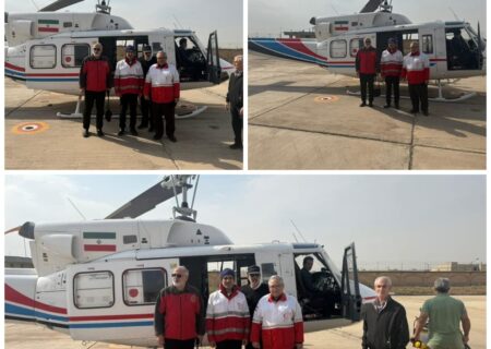 بالگرد هلال‌احمر با حضور کارشناسان مجهز به دوربین‌های شناسایی دقیق برای جست‌وجوی پیکر فرد مفقودشده در سیل ایذه به پرواز درآمد